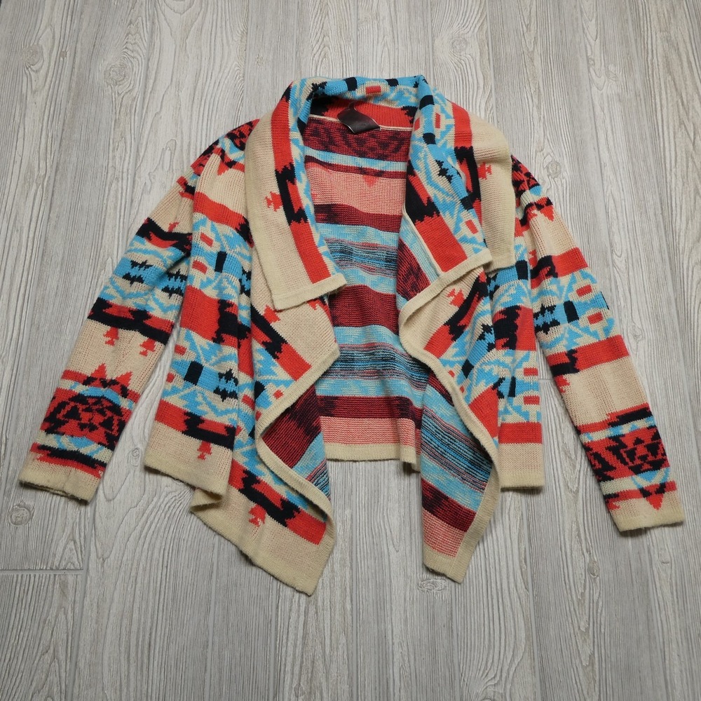 Moon Collection Sweater Womens Medium Nordic Fair Isle Open Front‎ Cardigan
